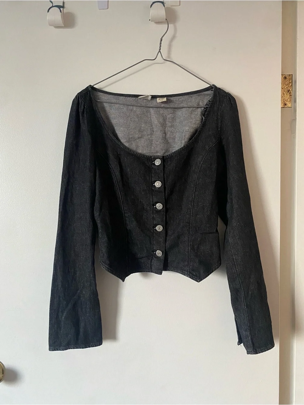 Levi’s Denim Long Sleeve Corset Top - Picture 2 of 7